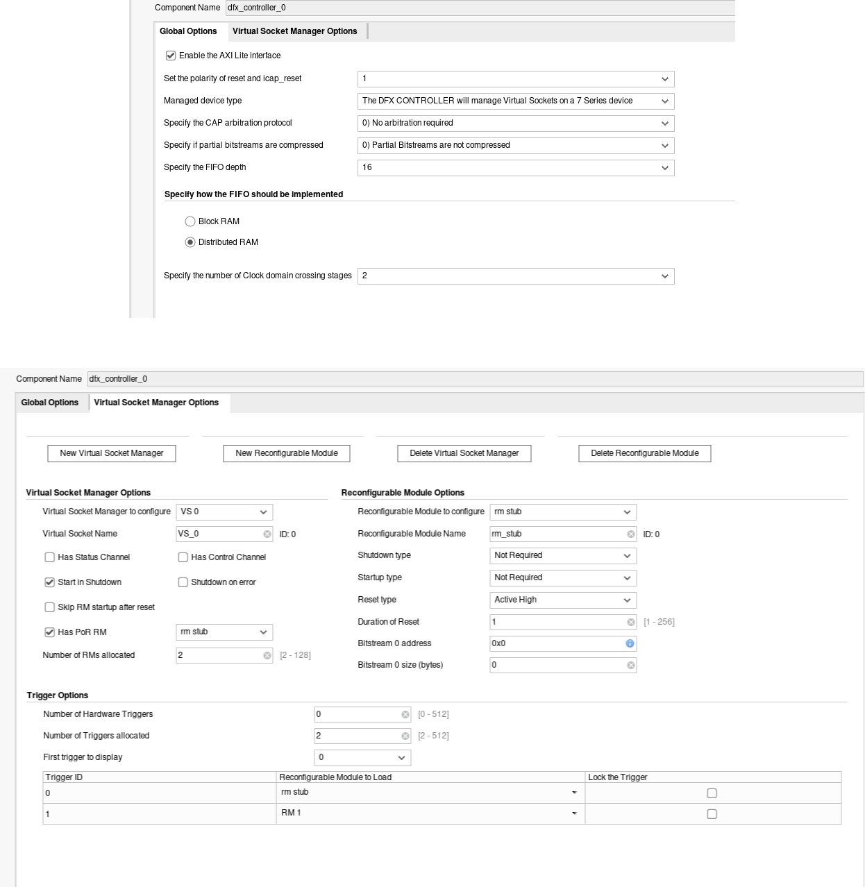 DFX Controller Options