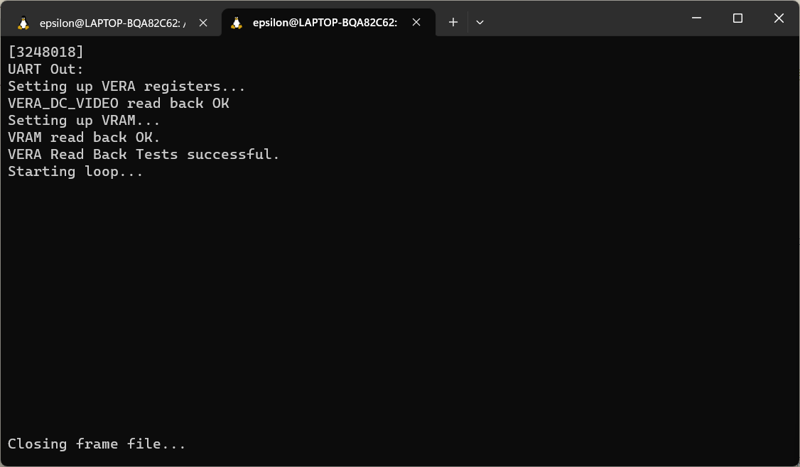 vera_integrated terminal window.